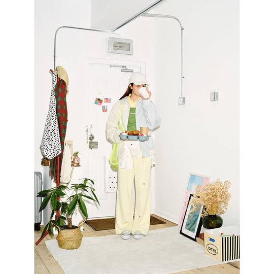 Unisex Gestreifte Pastell-Cordblousonjacke im Boxy‑Cut mit Hemdkragen und Elastikbund Shop Nory