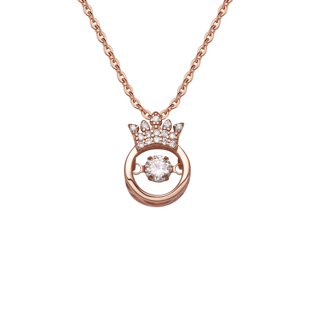 Damen Anhänger-Halskette mit Krone und funkelnden Zirkonia Shop Nory