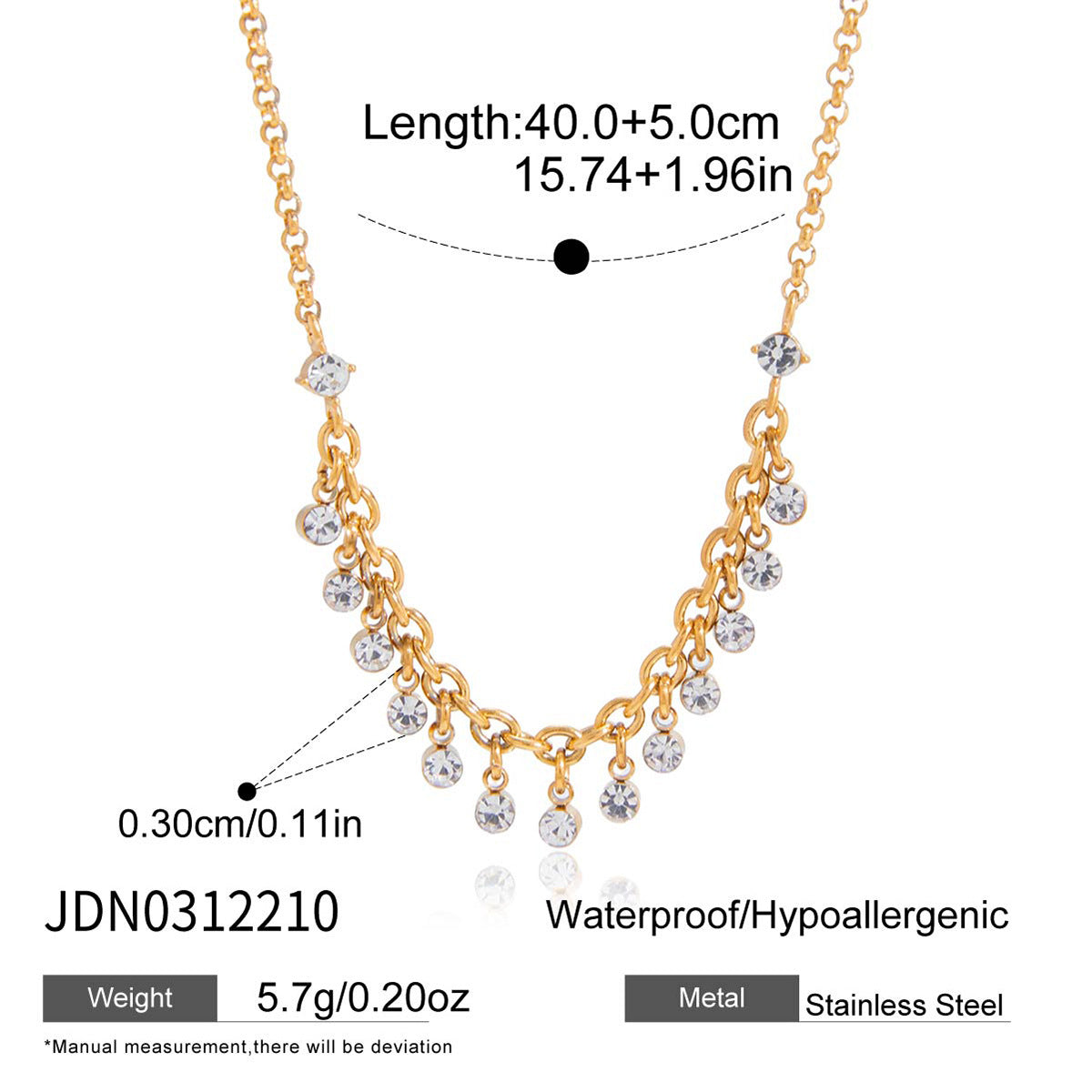 Damen Halskette mit funkelnden Zirkonia-Anhängern und elegantem Kettenmuster Shop Nory
