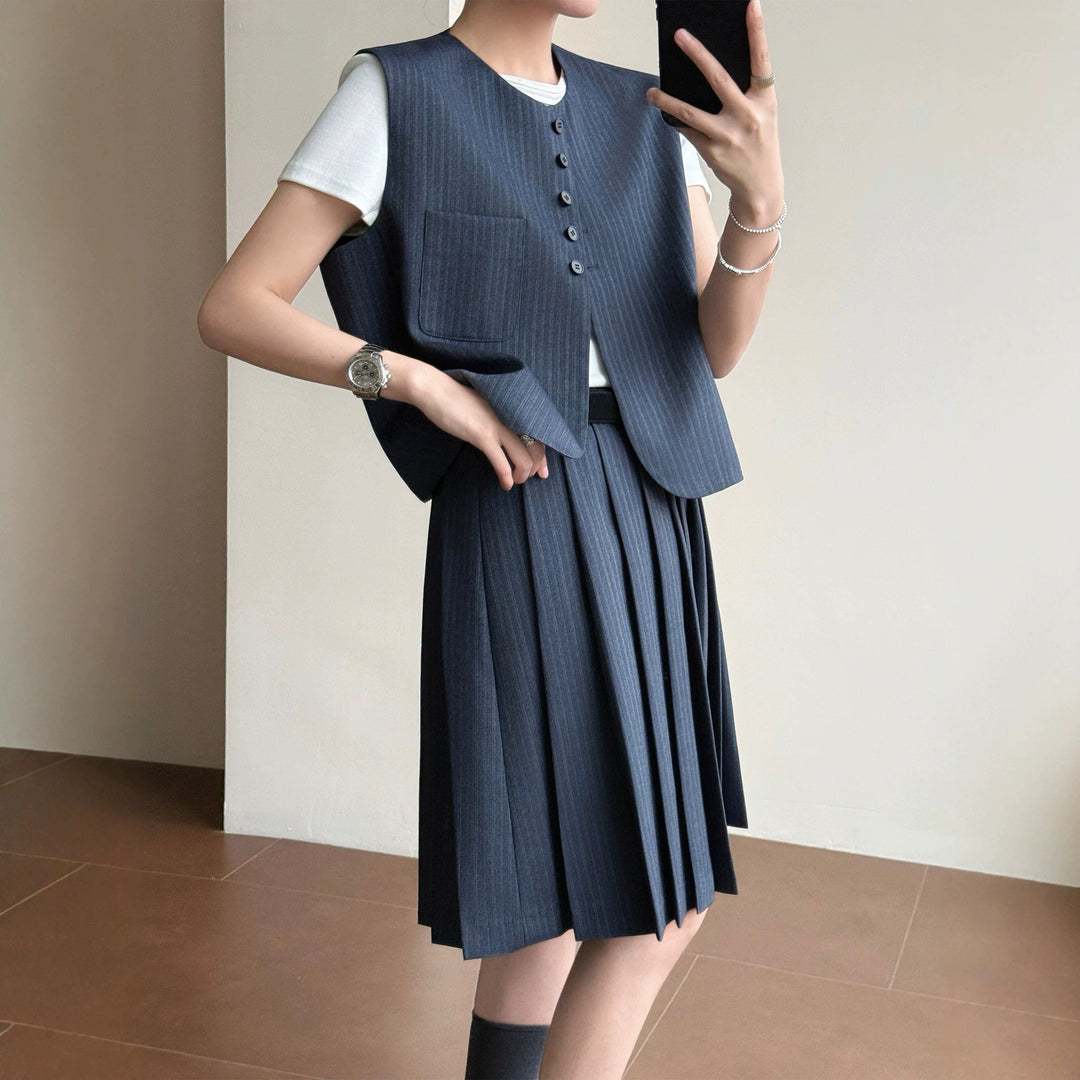 Damen Elegante Blazer-Weste mit gestreiftem Design Shop Nory