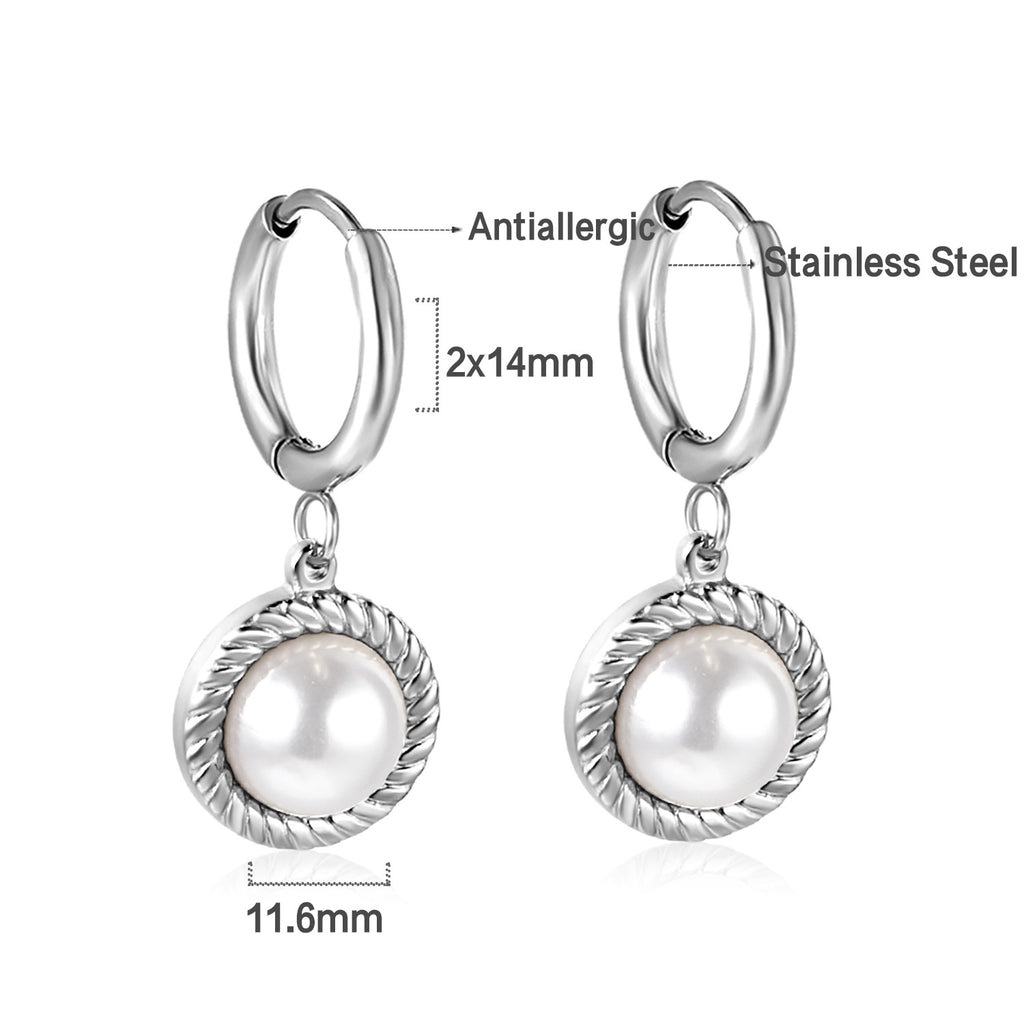 Damen Hängende Ohrringe mit elegantem Muschel-Design und funkelndem Zirkonia Shop Nory
