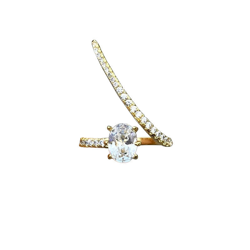 Damen eleganter Ring mit rosa Edelstein und funkelnden Zirkonias Shop Nory