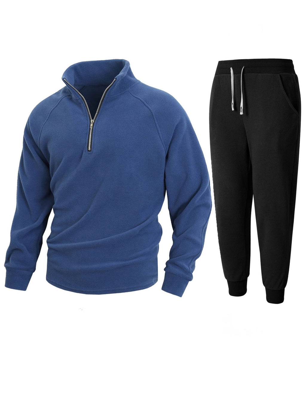 Herren Fleece-Relaxanzug mit halblangem Reißverschluss