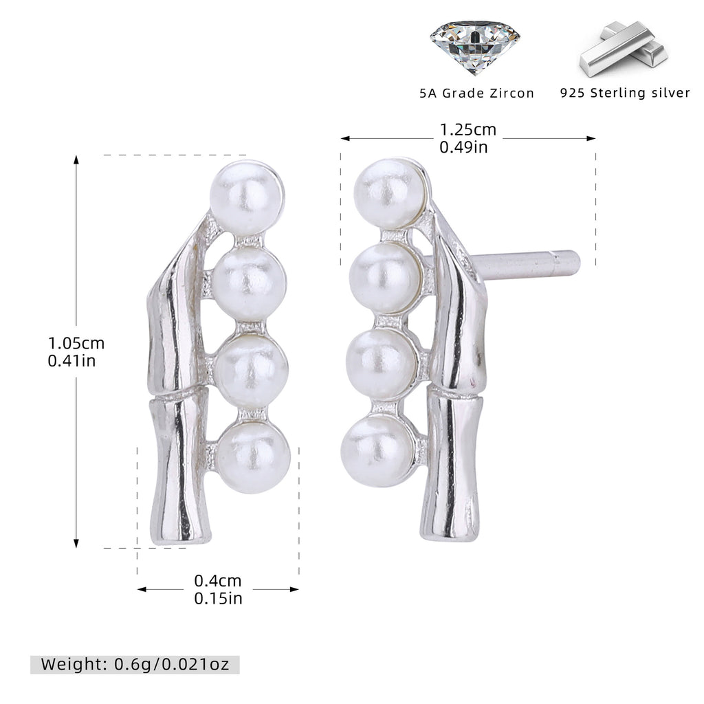 Damen Ohrstecker mit elegantem Perlen- und Zirkon-Design Shop Nory