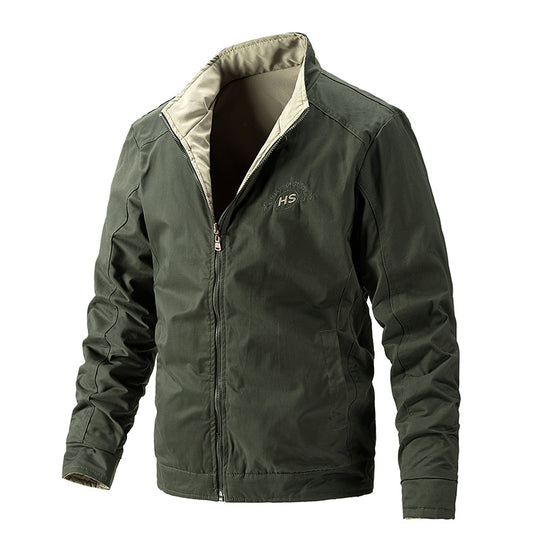 Herren Leichte wasserabweisende Zip-Jacke mit Stehkragen und kontrastiertem Futter Shop Nory