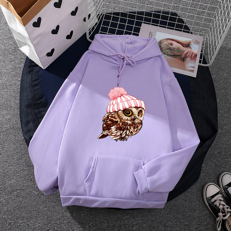 Damen nan lässiger Oversize Kapuzenpullover mit Herz‑und‑Pfotenprint, Kordelzug und gerippten Bündchen Shop Nory