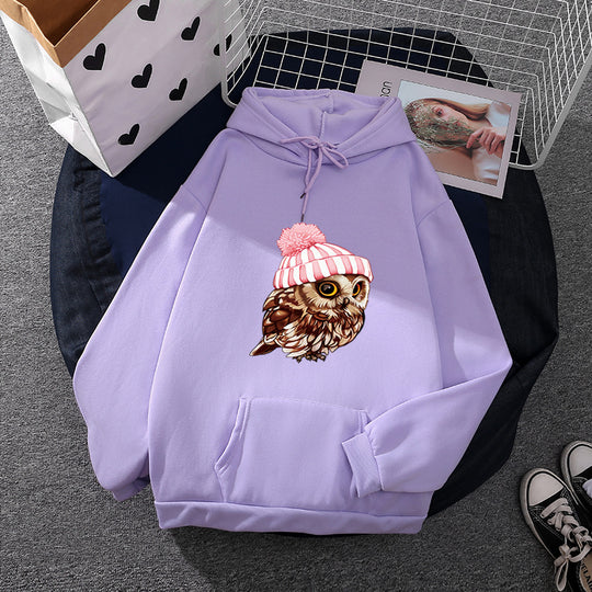 Damen nan lässiger Oversize Kapuzenpullover mit Herz‑und‑Pfotenprint, Kordelzug und gerippten Bündchen Shop Nory