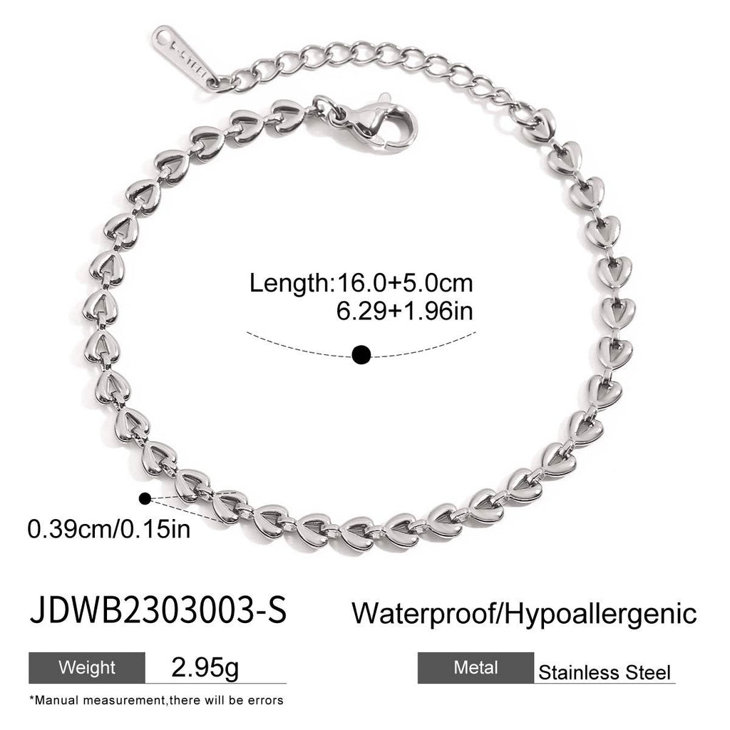 Damen Herzmotiv Armband aus hypoallergenem Edelstahl Shop Nory