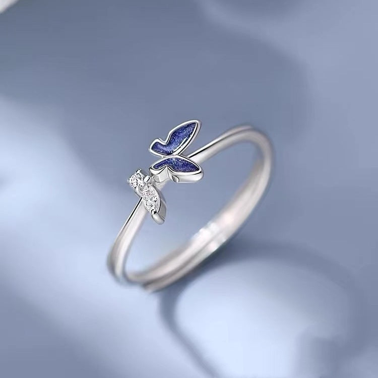 Damen filigraner Ring mit kunstvollem Schmetterlingsdesign Shop Nory
