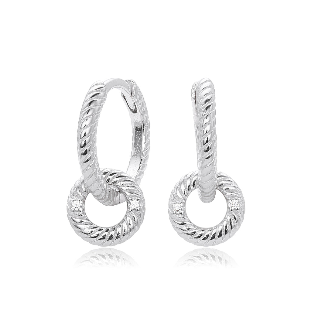 Damen Creolen mit elegantem Ketten- und Zirkon-Design Shop Nory