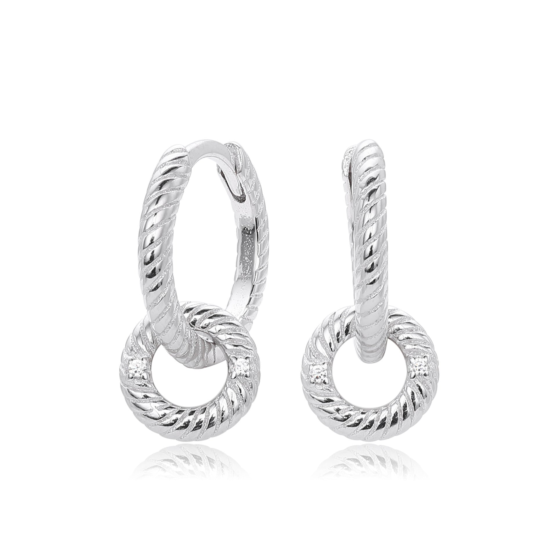 Damen Creolen mit elegantem Ketten- und Zirkon-Design Shop Nory