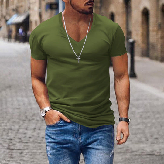 Herren lässiges V-Ausschnitt T-Shirt