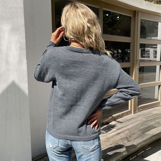 Damen Feinstrickpullover mit Rundhalsausschnitt und leichter Oversize-Passform Shop Nory