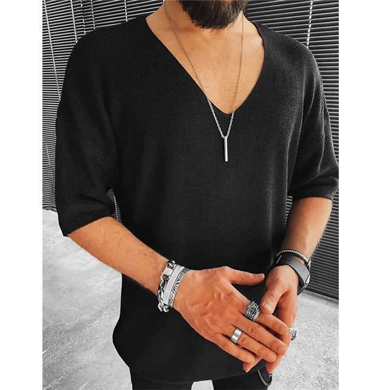Herren Übergröße V-Ausschnitt Pullover