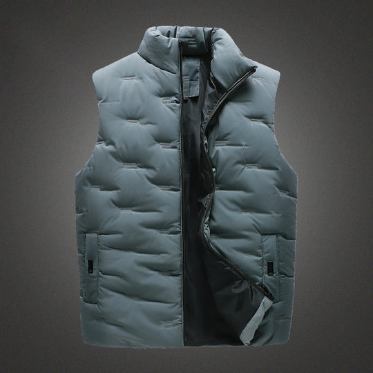 Herren Leichte Thermo-Steppweste mit hochgeschlossenem Stehkragen, winddichter Mikrofaserschale und verdeckten Reißverschlusstaschen Shop Nory