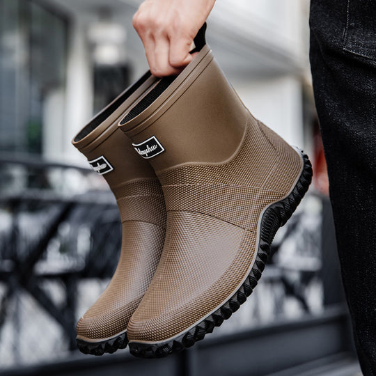 Herren Nahtlose Vollgummi-Schlupfstiefelette mit rutschfester Profilsohle Shop Nory
