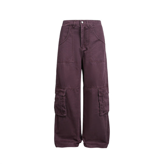 Damen High‑Waist Cargo‑Hose im Wide‑Leg‑Stil mit aufgesetzten Klappentaschen und markanten Nahtdetails Shop Nory