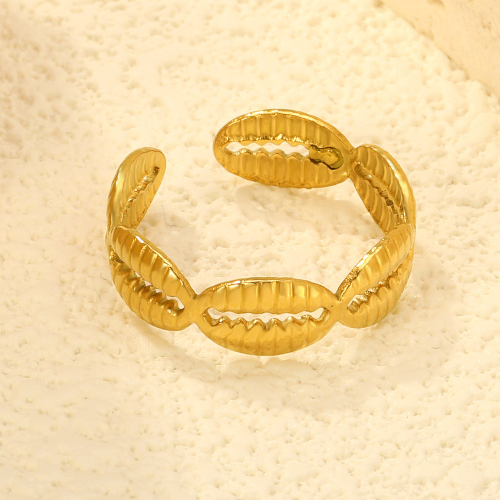 Damen verstellbarer Ring mit kunstvollem Blattdesign Shop Nory