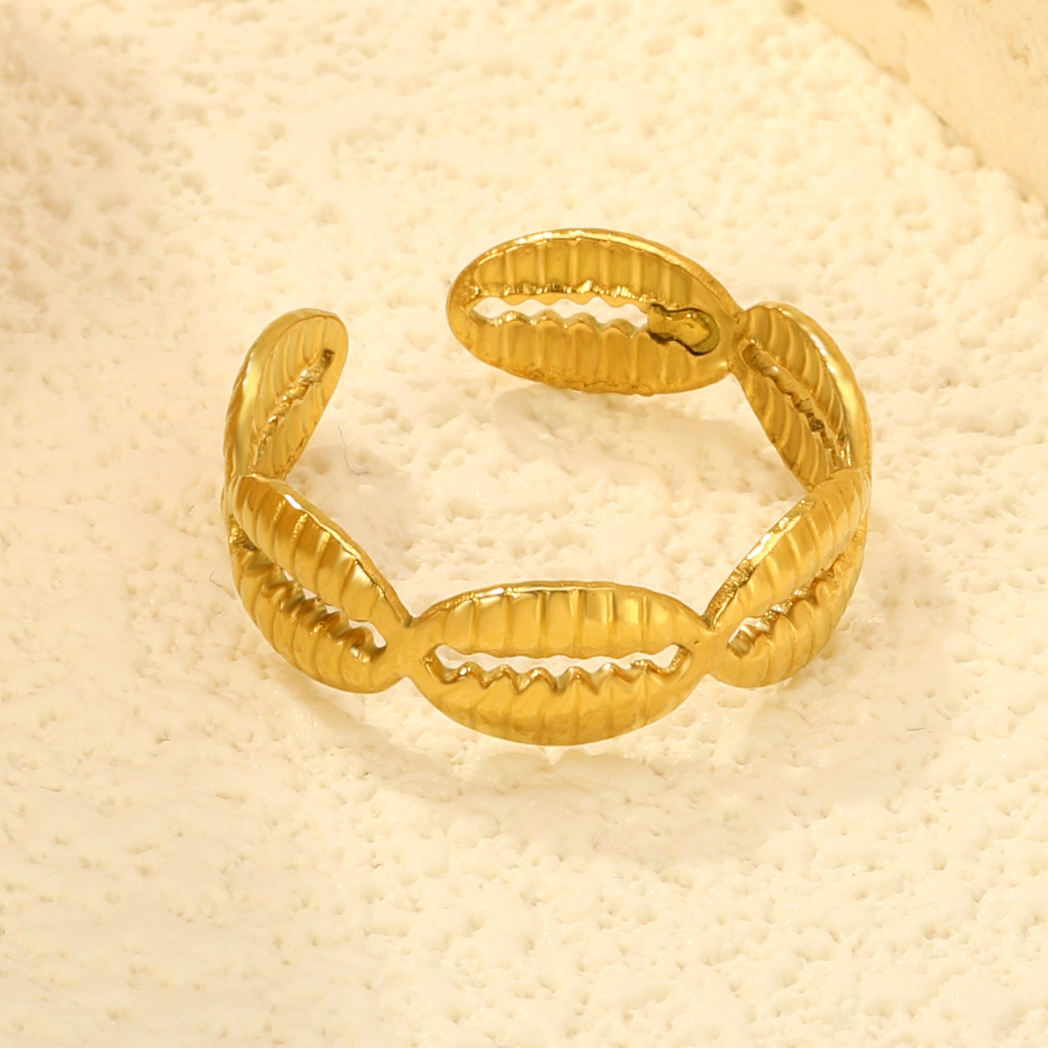 Damen verstellbarer Ring mit kunstvollem Blattdesign Shop Nory