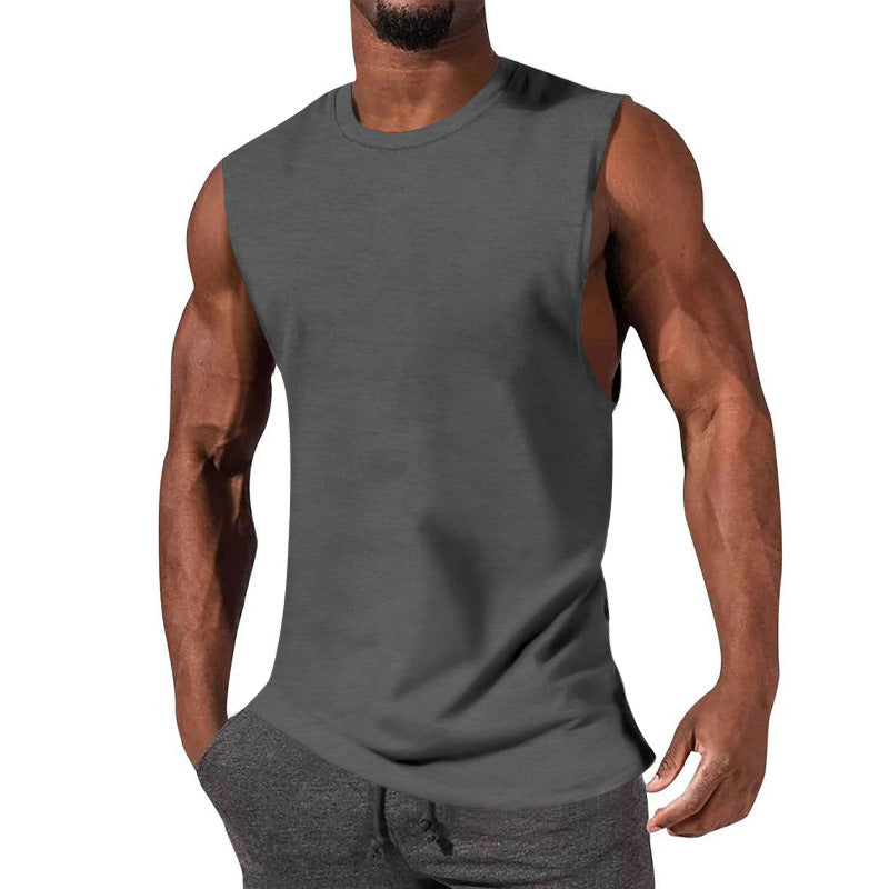 Herren nan athletisches Tanktop mit extra tiefem Armanschnitt und elastischem Baumwollmix