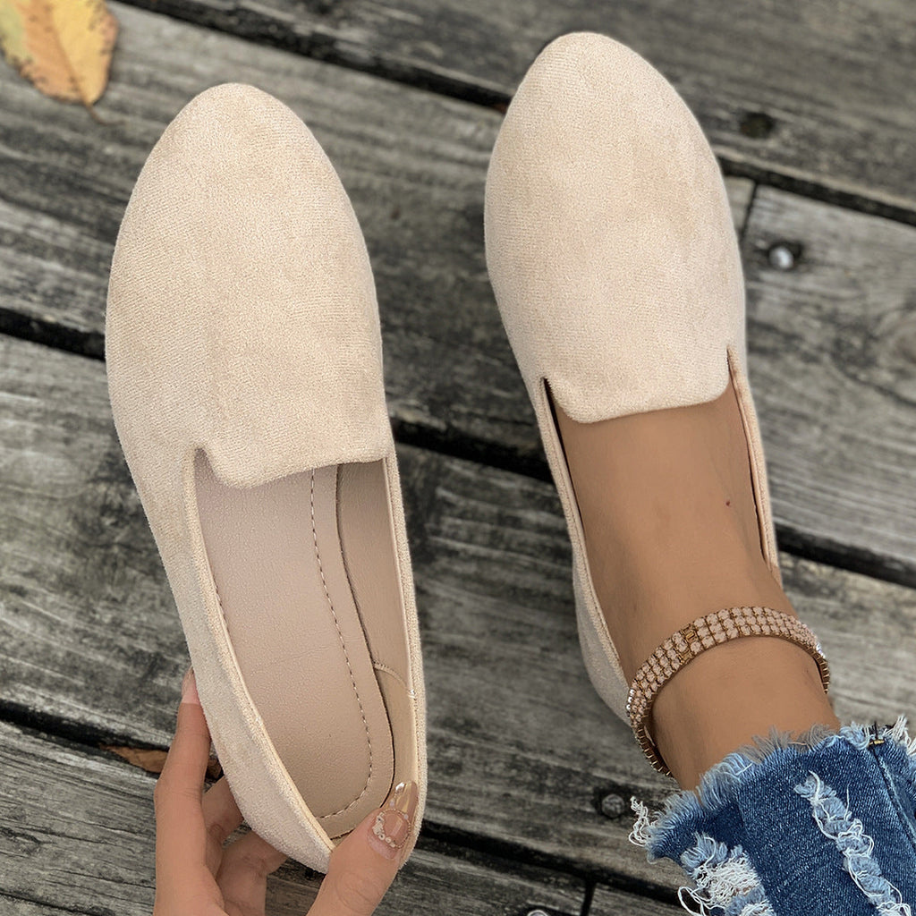 Damen elegante Slipper aus weichem Wildleder Shopnory