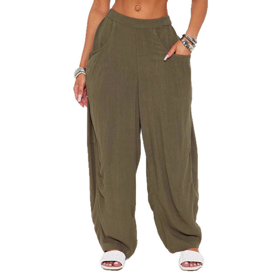 Damen Weite Relax-Hose mit hohem Komfortbund, tiefen Eingrifftaschen & lockerem Palazzo-Schnitt Shop Nory