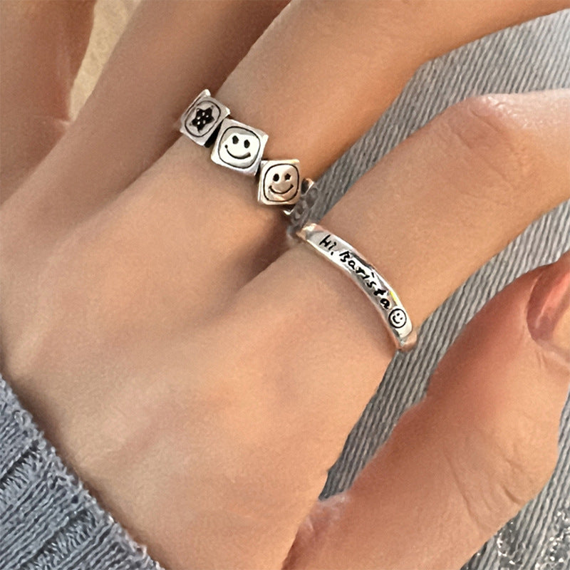 Damen verspielter Ring mit bunten Emoji-Motiven Shop Nory