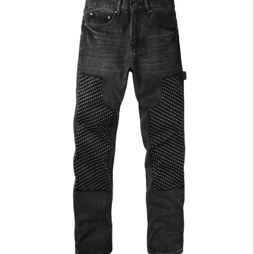 Herren Modische Denim-Hosen mit Kontrast-Patches Shop Nory