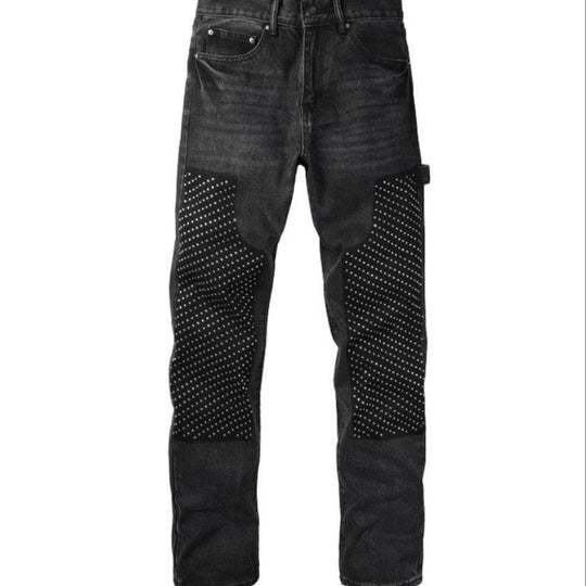 Herren Modische Denim-Hosen mit Kontrast-Patches Shop Nory