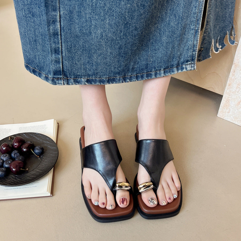 Damen Bequeme Zehentrenner-Sandalen mit modischem Riemendesign und ergonomischer Sohle