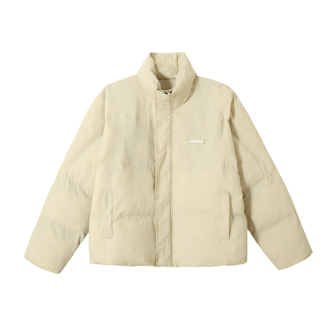 Unisex Boxy-Pufferblouson mit hohem Stehkragen und verdeckter Frontblende Shop Nory