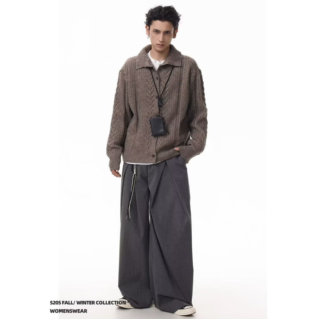 Herren Hochwertiger Strick-Cardigan mit Stehkragen Shop Nory