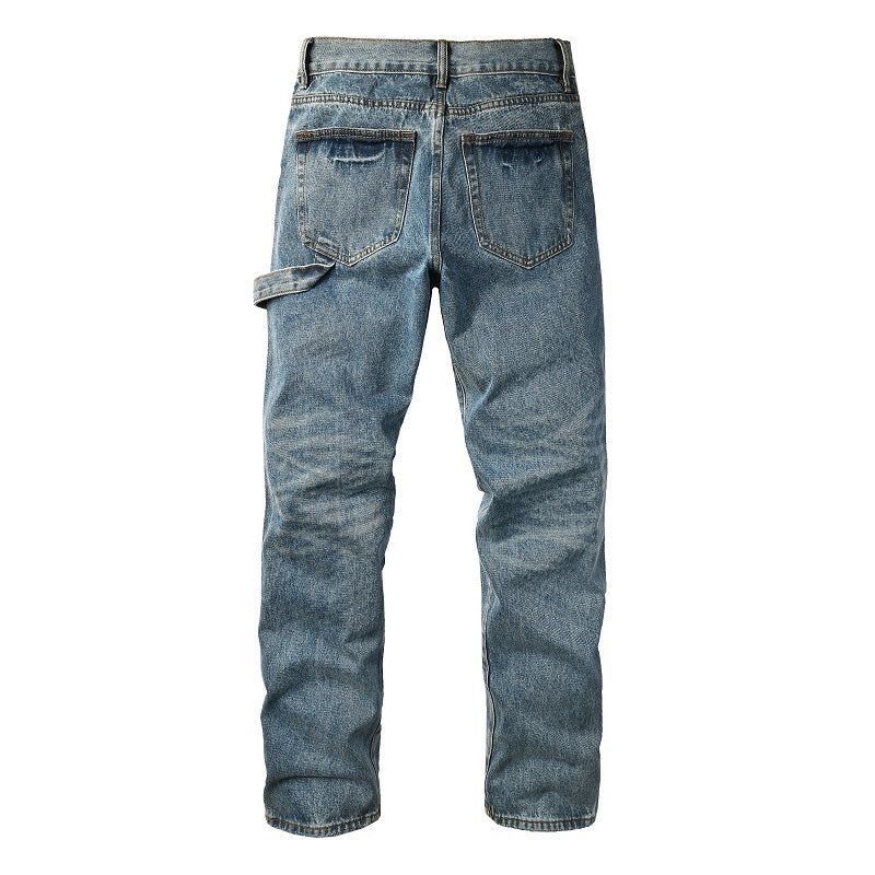 Herren Modische Denim-Hosen mit Kontrast-Patches Shop Nory