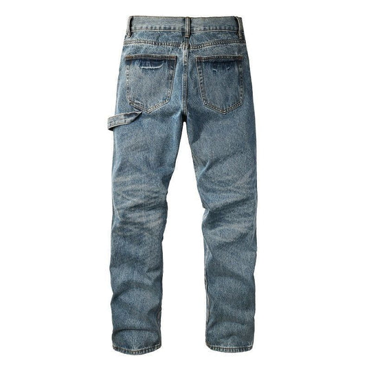 Herren Modische Denim-Hosen mit Kontrast-Patches Shop Nory
