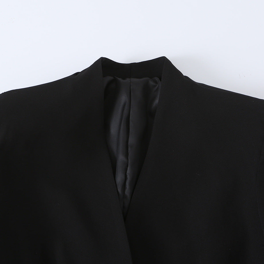 Damen Taillierter Blazer mit Bindegürtel und asymmetrischem Zipfelsaum Shop Nory