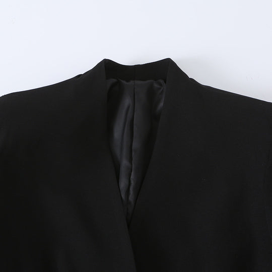 Damen Taillierter Blazer mit Bindegürtel und asymmetrischem Zipfelsaum Shop Nory
