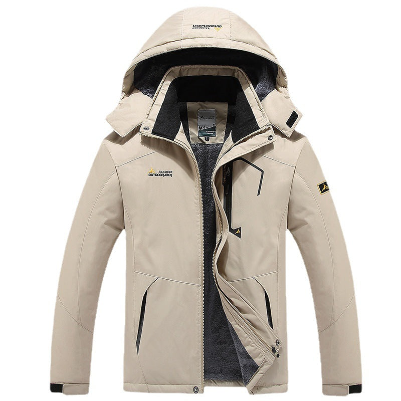 Herren technische Outdoor-Thermojacke mit abnehmbarer Kapuze, winddichter Außenschale und wärmender Fleece-Innenlage Shop Nory