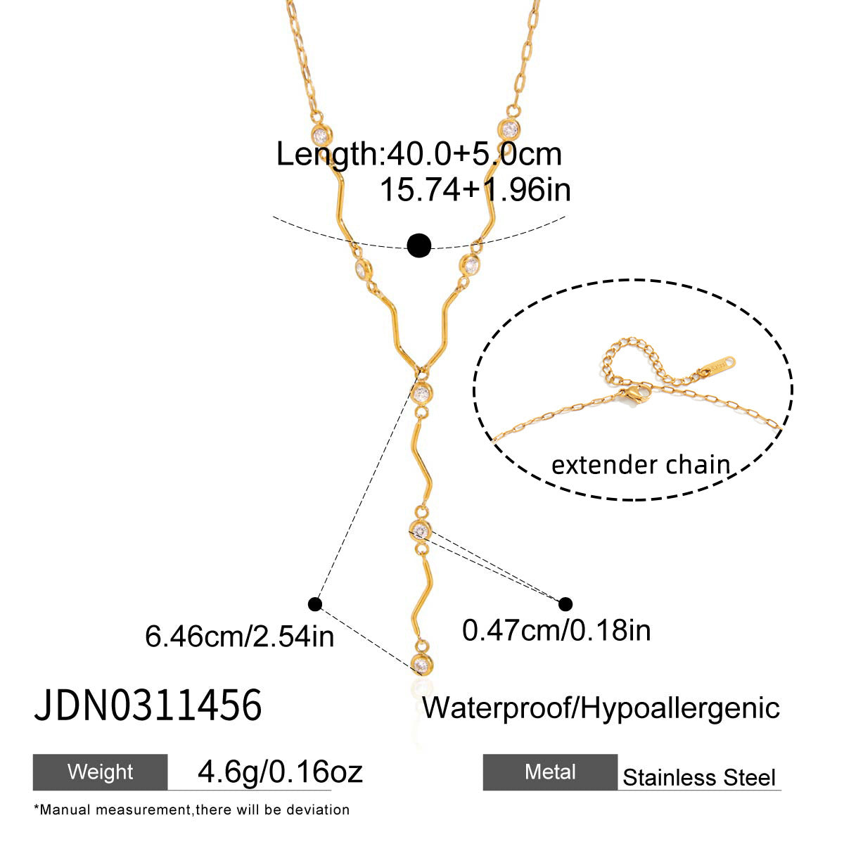 Damen Halskette mit verspieltem Wellen-Design und funkelnden Zirkonia Shop Nory