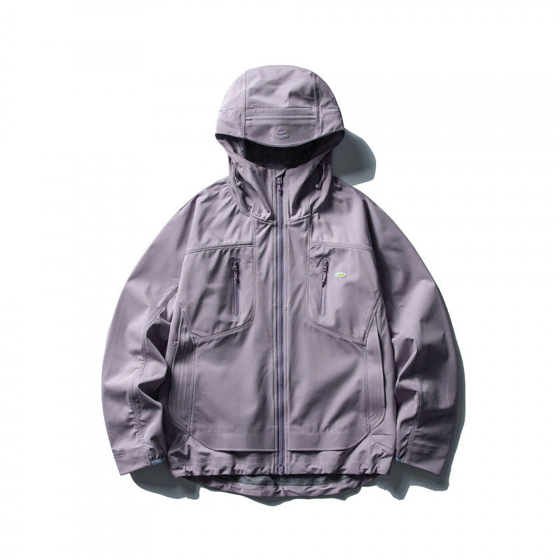 Unisex Leichte Softshell-Outdoorjacke mit verstellbarer Kapuze, wasserabweisender Membran und ergonomischen Brusttaschen Shop Nory