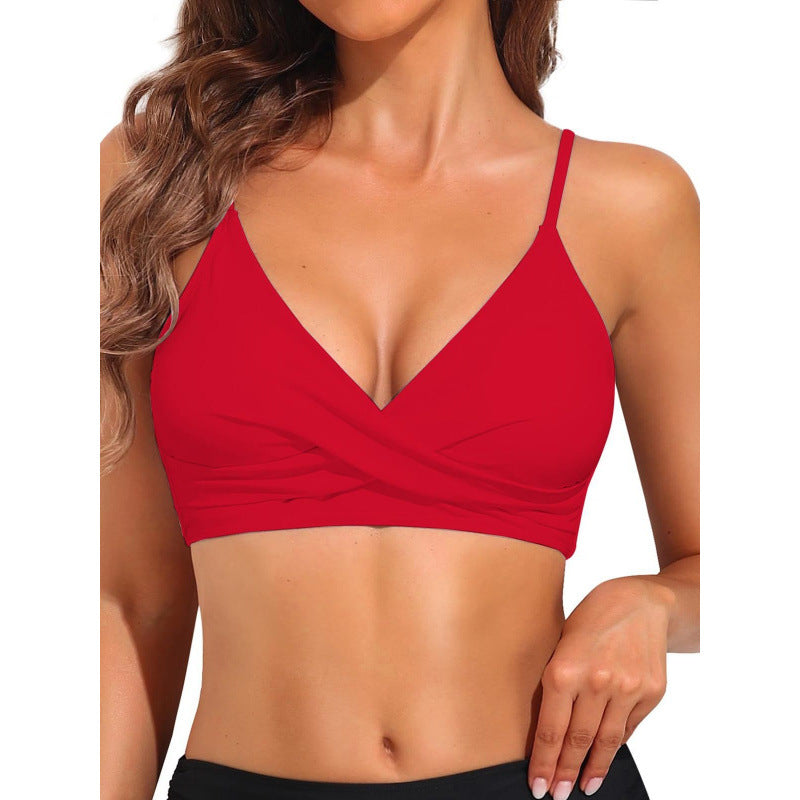 Damen Sportliches Bikini-Oberteil mit Wickel-Design