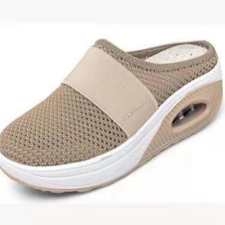 Damen Komfort-Sport-Pantolette mit luftgepolsterter Plateau-Sohle und atmungsaktivem Mesh Shop Nory