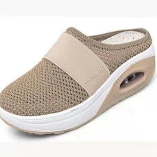 Damen Komfort-Sport-Pantolette mit luftgepolsterter Plateau-Sohle und atmungsaktivem Mesh Shop Nory