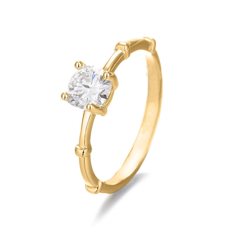 Damen eleganter und funkelnder Goldring mit hochwertigem Kristall Shop Nory
