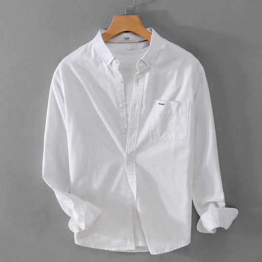 Herren klassisches Button-Down Oxfordhemd aus Baumwolle mit Kentkragen lockerer Schnitt und Brusttasche Shop Nory