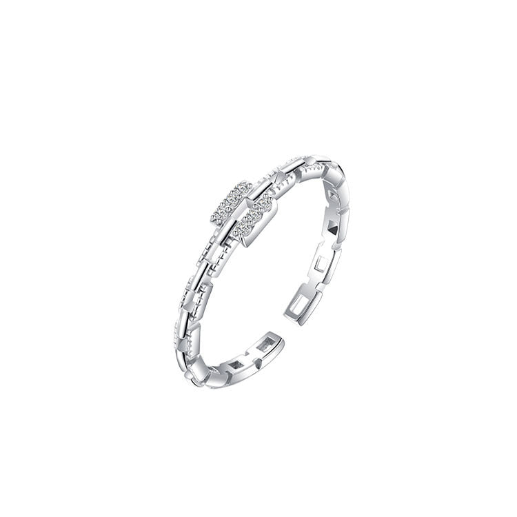Damen filigraner Ring mit kunstvoll gestaltetem Zirkonia-Akzent Shop Nory