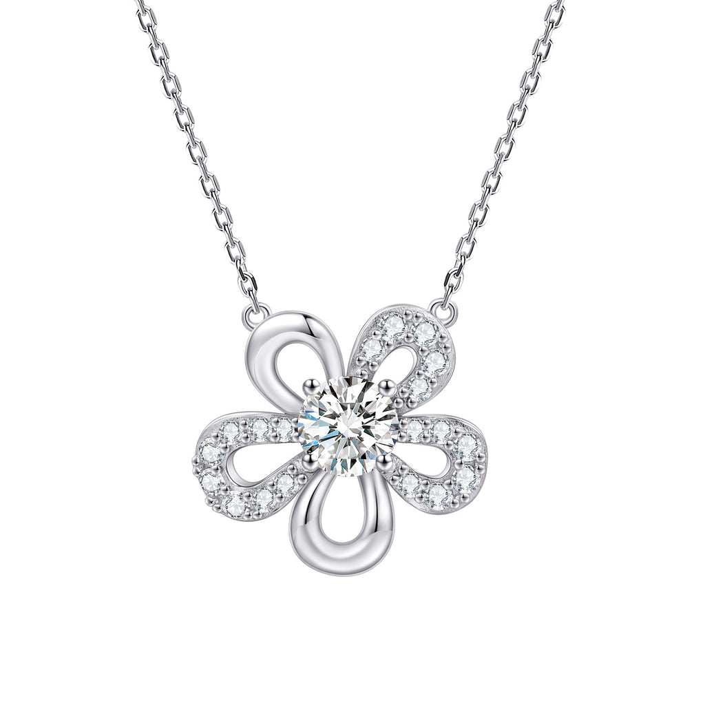 Damen Halskette mit floralem Design und funkelndem Zirkonia-Besatz Shop Nory