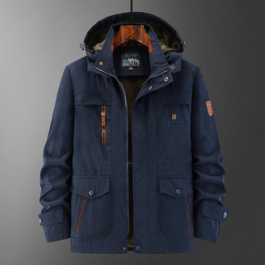 Herren Wetterfeste Utility-Fieldjacke mit Kapuze, Mesh-Futter und Multifunktions-Taschen Shop Nory