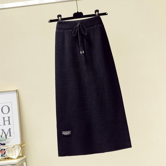 Damen Langer Midirock mit elastischem Bund Shop Nory