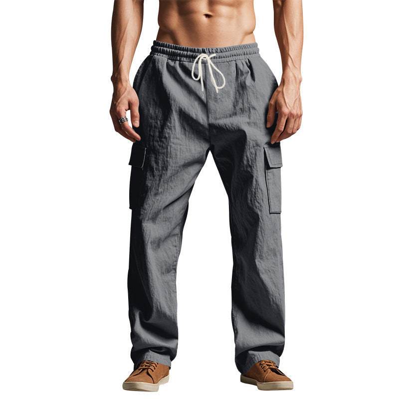 Herren lockere Cargohose mit elastischem Bund und praktischen Seitentaschen