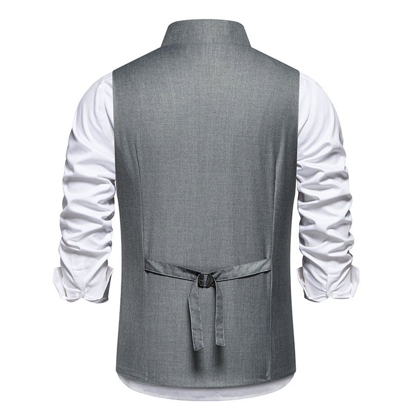 Herren asymmetrische doppelreihige Anzugweste mit schräger Knopfleiste und taillierter Silhouette Shop Nory